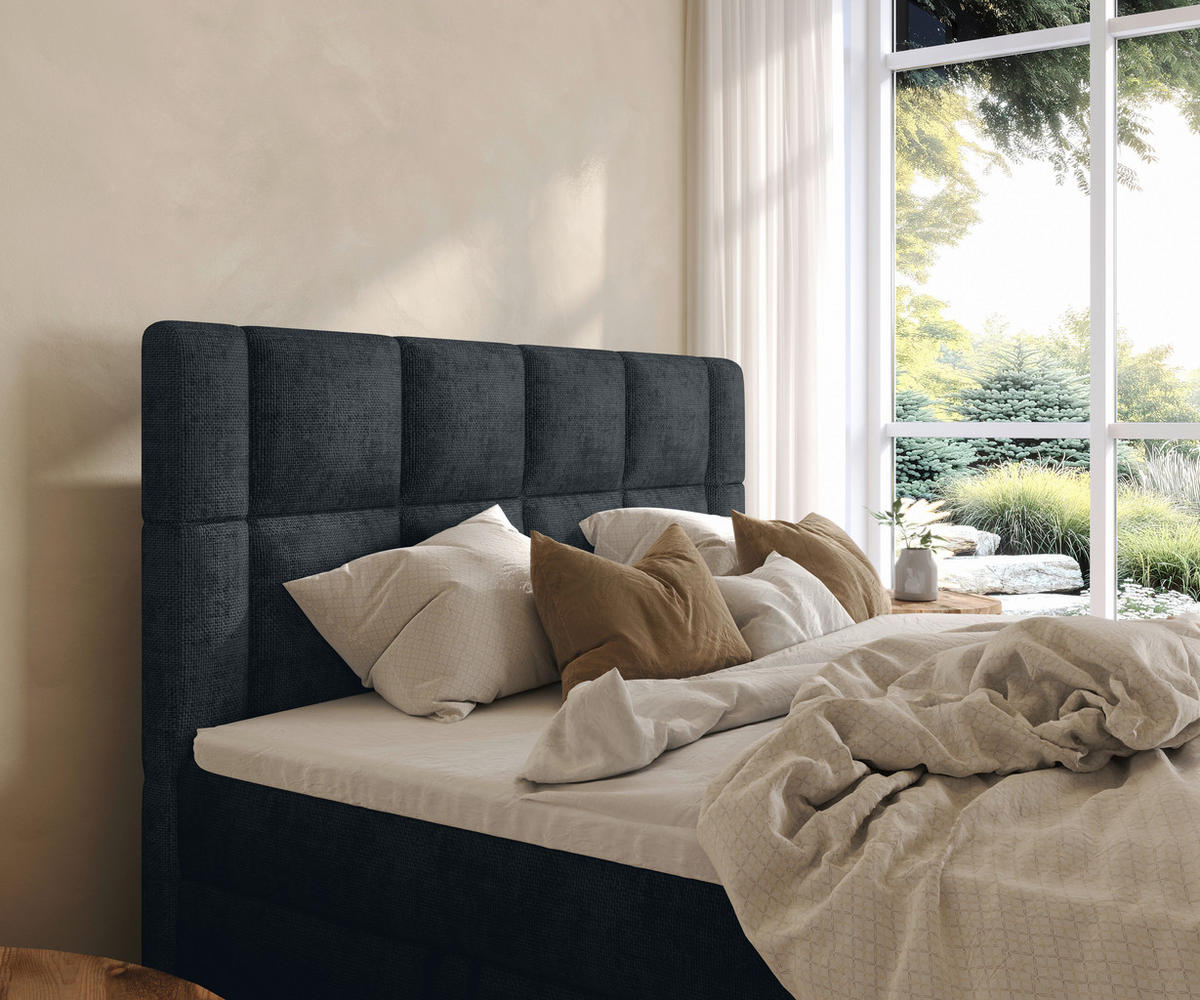 BOXBETT 180/200 cm  in Anthrazit  - Anthrazit/Schwarz, Modern, Holz/Holzwerkstoff (180/200cm) - Boxxx