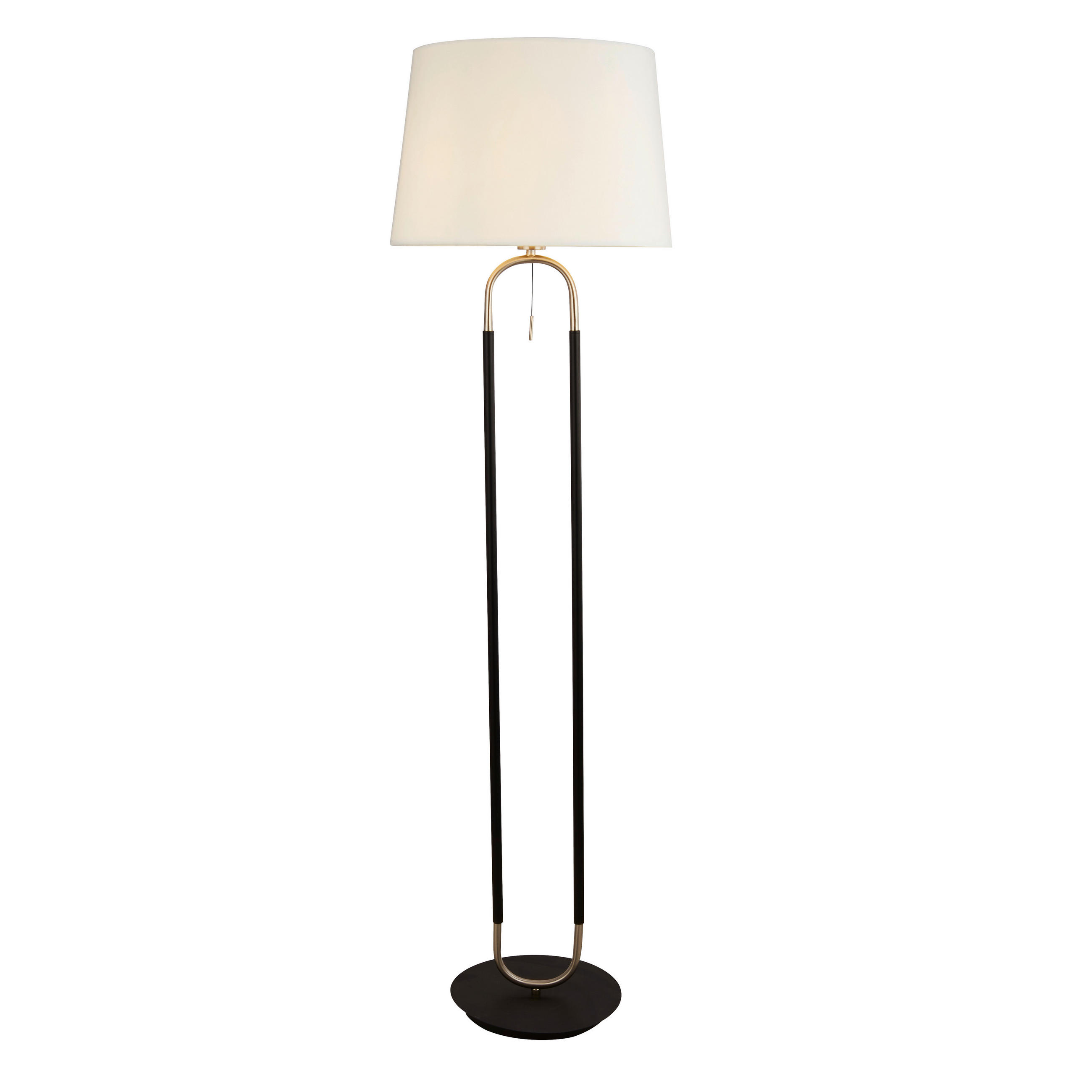 GOLVLAMPA Jazz 45/161 cm    - vit/silver, Modern, metall/textil (45/161cm)