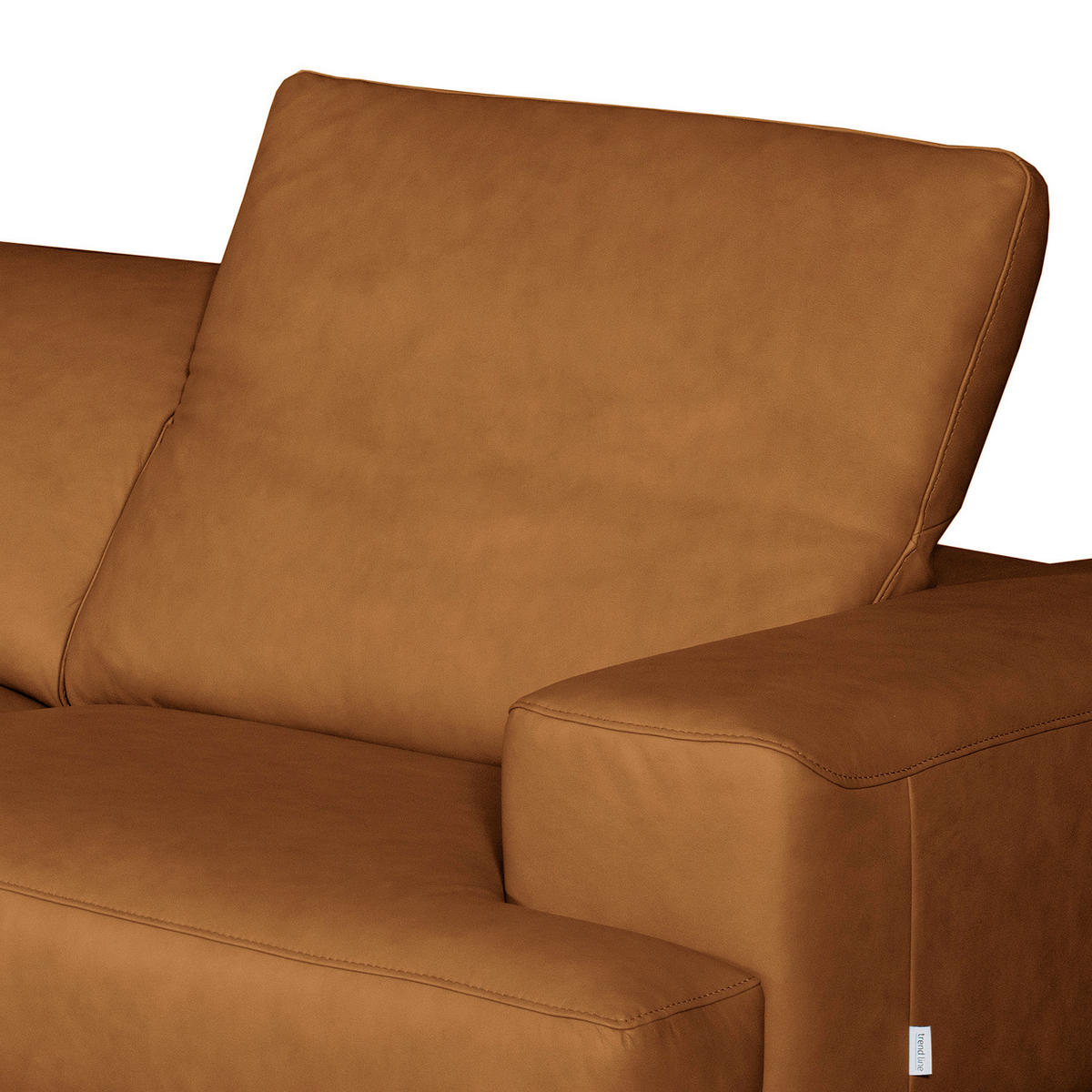 ECKSOFA  in Echtleder Cognac  187/295 cm  - Chromfarben/Cognac, Design, Leder/Metall (187/295cm) - Livetastic