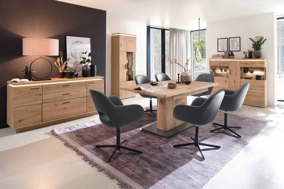SIDEBOARD  in 180/84/44 cm  - Eichefarben/Grau, MODERN, Holz/Holzwerkstoff (180/84/44cm) - Livetastic