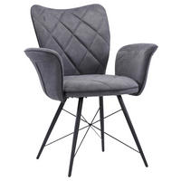 NASLANJAČ, tekstil siva  - črna/siva, Design, kovina/tekstil (72/89/62cm) - Hom`in