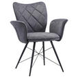 ARMLEHNSTUHL  in Webstoff  - Schwarz/Grau, Design, Textil/Metall (72/89/62cm) - Hom`in