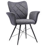 ARMLEHNSTUHL  in Webstoff  - Schwarz/Grau, Design, Textil/Metall (72/89/62cm) - Hom`in