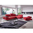 Ecksofa Chenille Rücken echt, Sitztiefenverstellung - Rot/Silberfarben, Design, Textil/Metall (315/200cm) - CHILLIANO