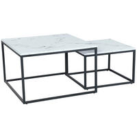 COUCHTISCH 80/50/80 cm quadratisch Weiß  - Schwarz/Weiß, Design, Holzwerkstoff/Metall (80/50/80cm) - MID.YOU