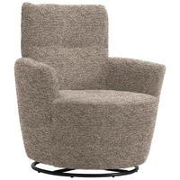 SESSEL in Chenille, Flachgewebe Hellbraun  - Hellbraun/Schwarz, Design, Textil/Metall (81/92/84cm) - Xora