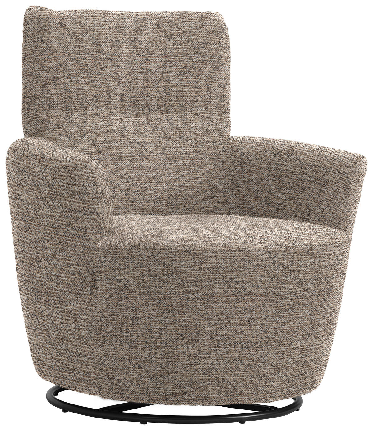 SESSEL in Chenille, Flachgewebe Hellbraun  - Hellbraun/Schwarz, Design, Textil/Metall (81/92/84cm) - Xora