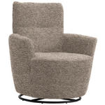 SESSEL in Chenille, Flachgewebe Hellbraun  - Hellbraun/Schwarz, Design, Textil/Metall (81/92/84cm) - Xora