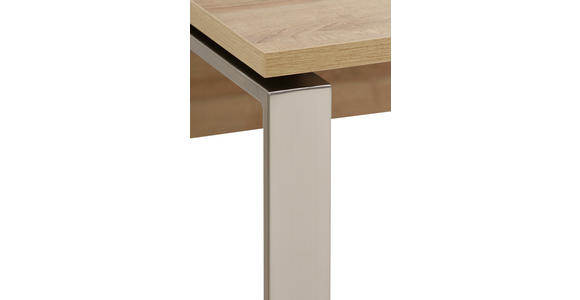 SCHREIBTISCH - Eichefarben/Nickelfarben, Design, Holzwerkstoff/Metall (180/76/76cm) - Voleo