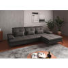 ECKSOFA Mokka Kombination Echtleder/Stoff Vliesstoff  - Schwarz/Mokka, KONVENTIONELL, Leder/Textil (279/185cm) - Sit & More