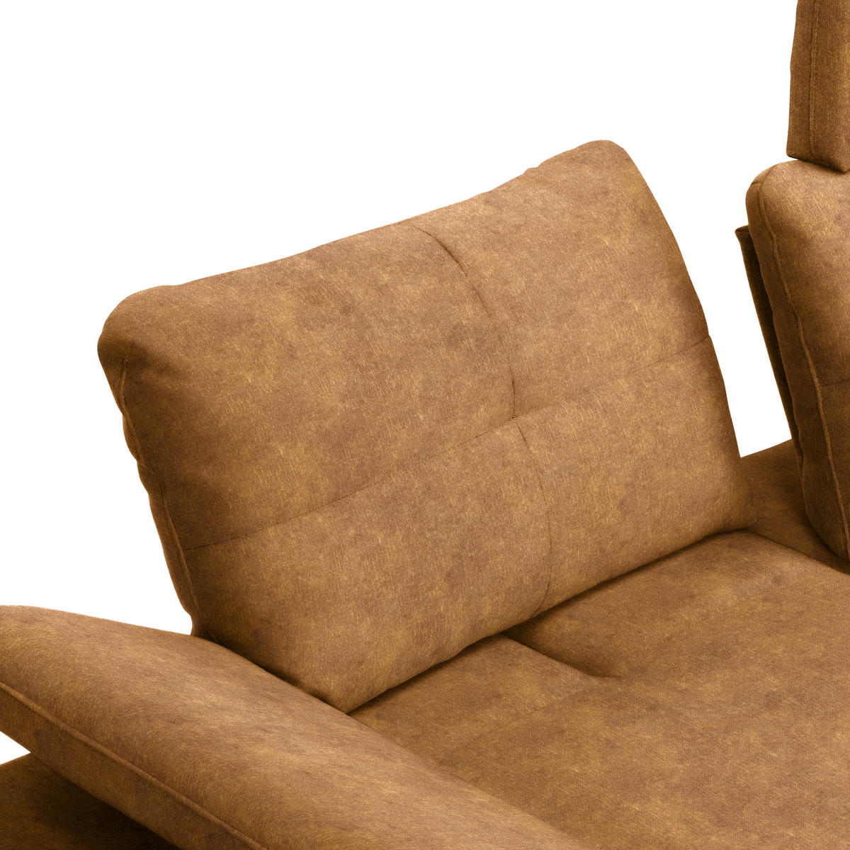 ECKSOFA in Velours Cognac  301/179 cm  - Cognac/Schwarz, Design, Textil/Metall (301/179cm) - Chilliano