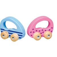 OTROŠKI AVTOMOBILČEK - modra/pink, Basics, les (10,5/5,5/8cm) - Goki