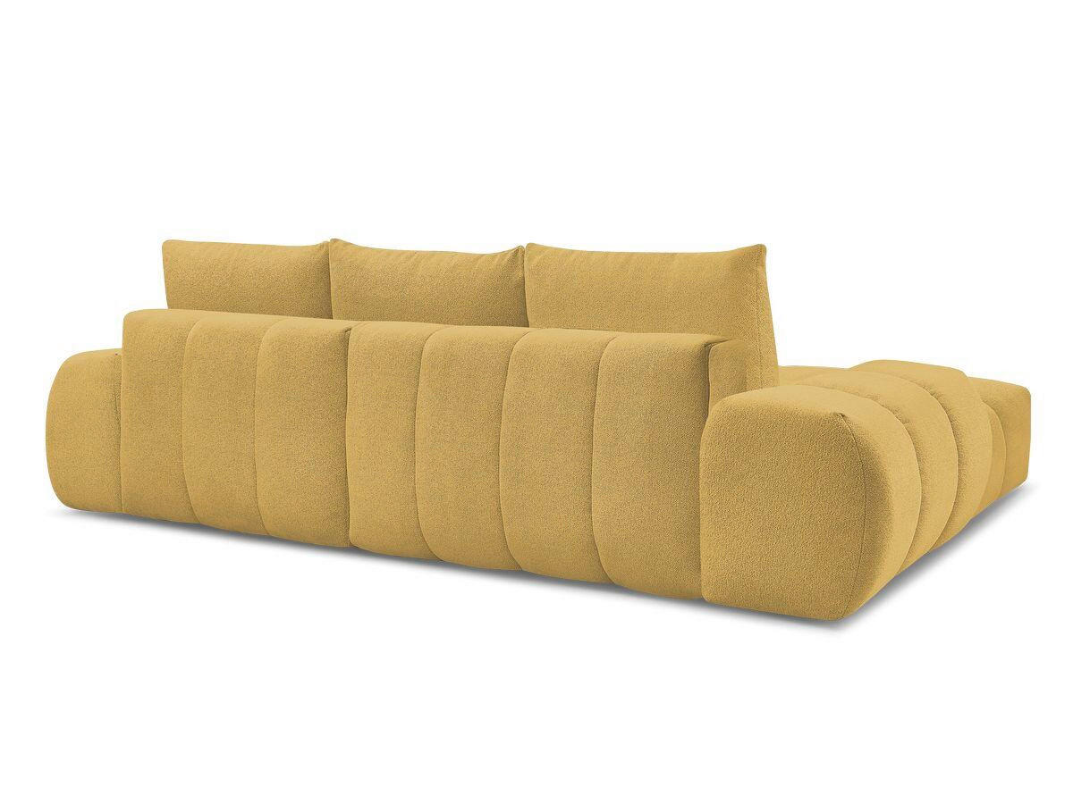 ECKSCHLAFSOFA EVEREST  mit Rücken echt, Armteil links, Armteil rechts Flachgewebe Gelb  - Gelb/Schwarz, MODERN, Kunststoff/Textil (180/318cm) - Livetastic
