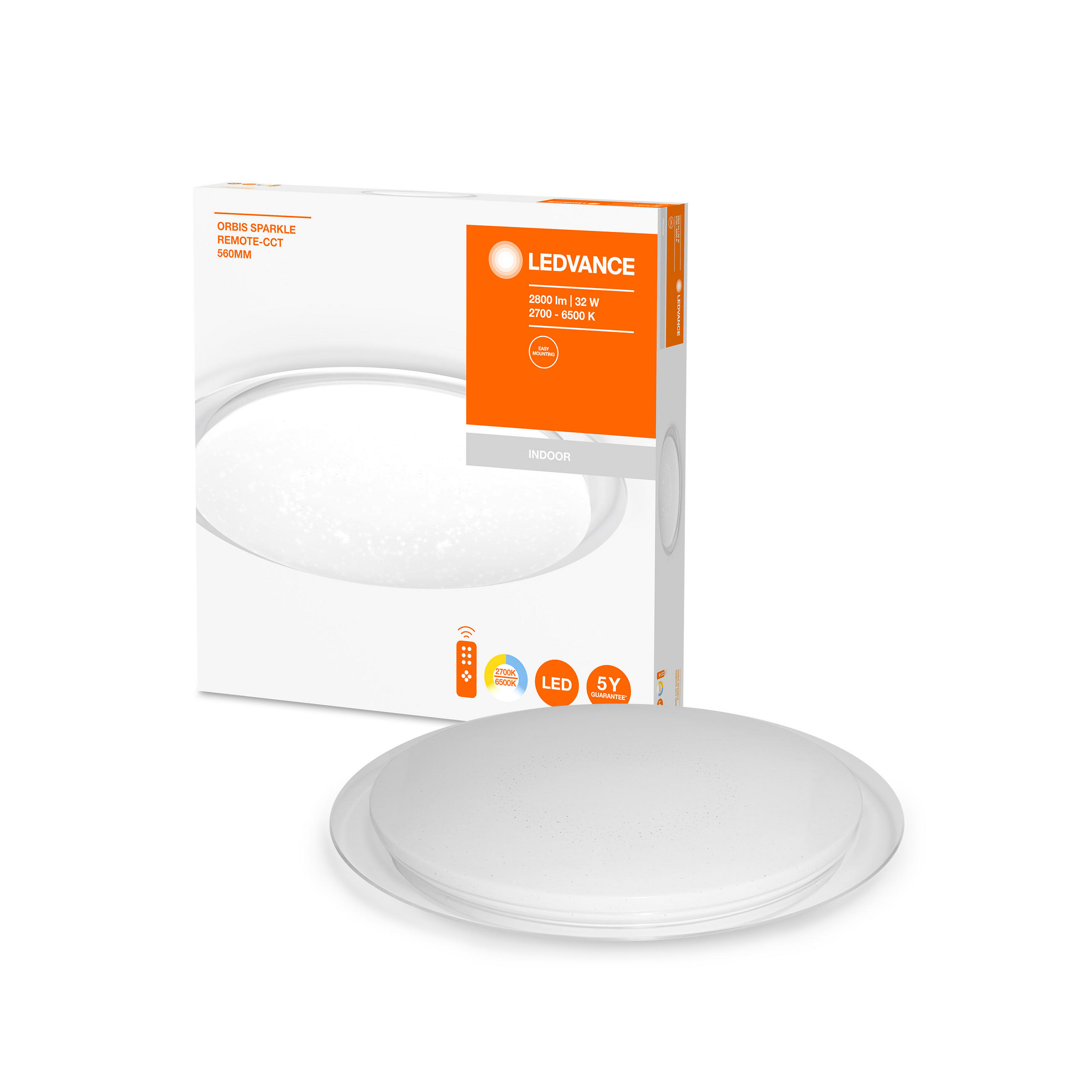 LED-DECKENLEUCHTE 62,6/54,6/63,7 cm   - Weiß, Basics, Kunststoff/Metall (62,6/54,6/63,7cm) - Ledvance