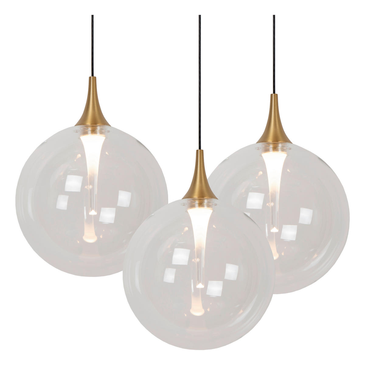 LED-HÄNGELEUCHTE GISELA 61/61/61 cm  - Transparent, Design, Glas (61/61/61cm) - Lucide