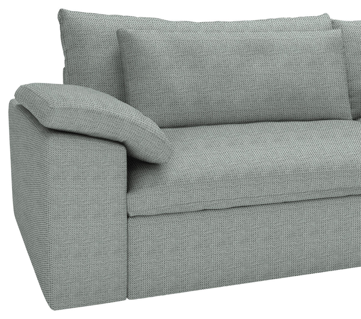 ECKSOFA  Chenille Grau  - Schwarz/Grau, Modern, Kunststoff/Textil (306/198cm) - Carryhome