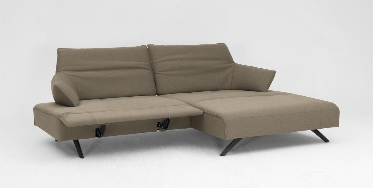ECKSOFA in Struktur Beige  276/165 cm  - Anthrazit/Beige, Design, Textil/Metall (276/165cm) - Himolla