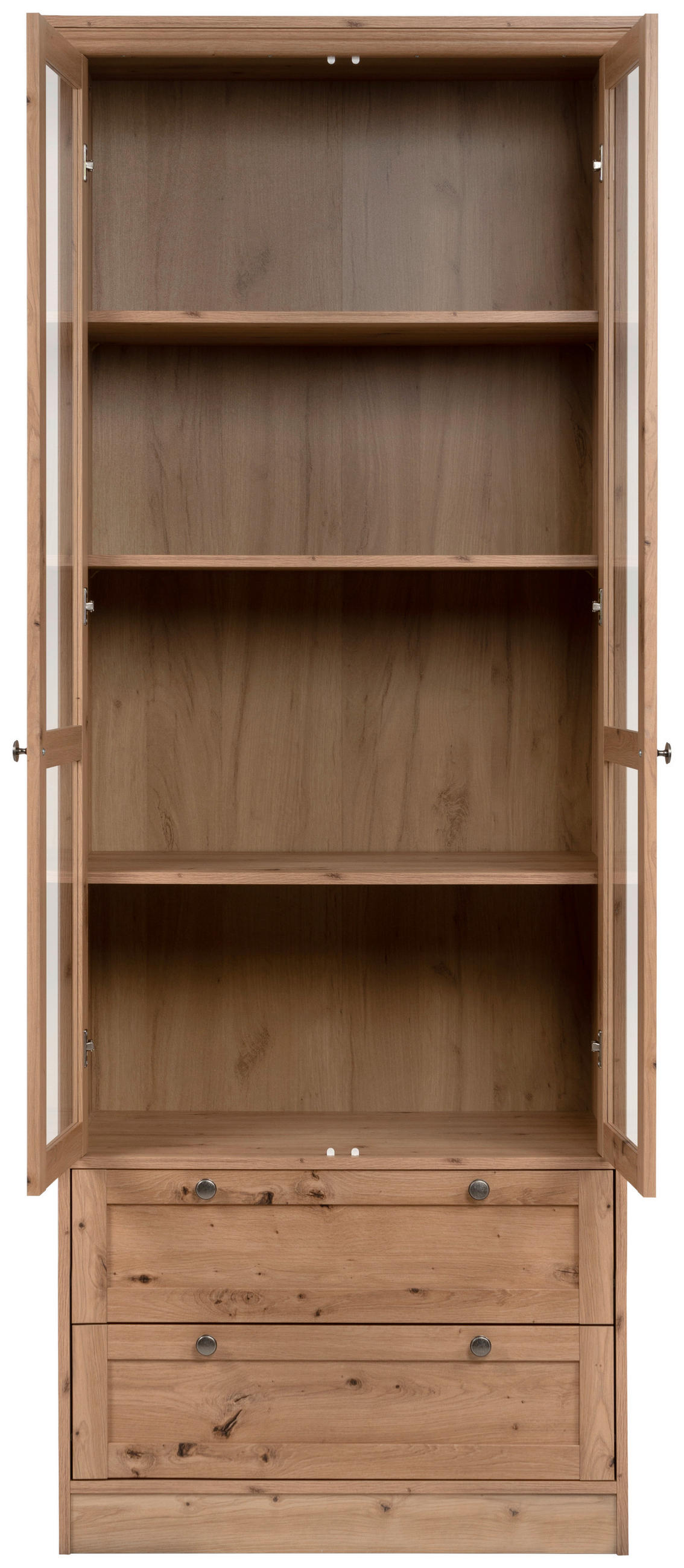 VITRINA 80/200/45 cm   - hrast Artisan, Natur, staklo/drvni materijal (80/200/45cm) - Livetastic