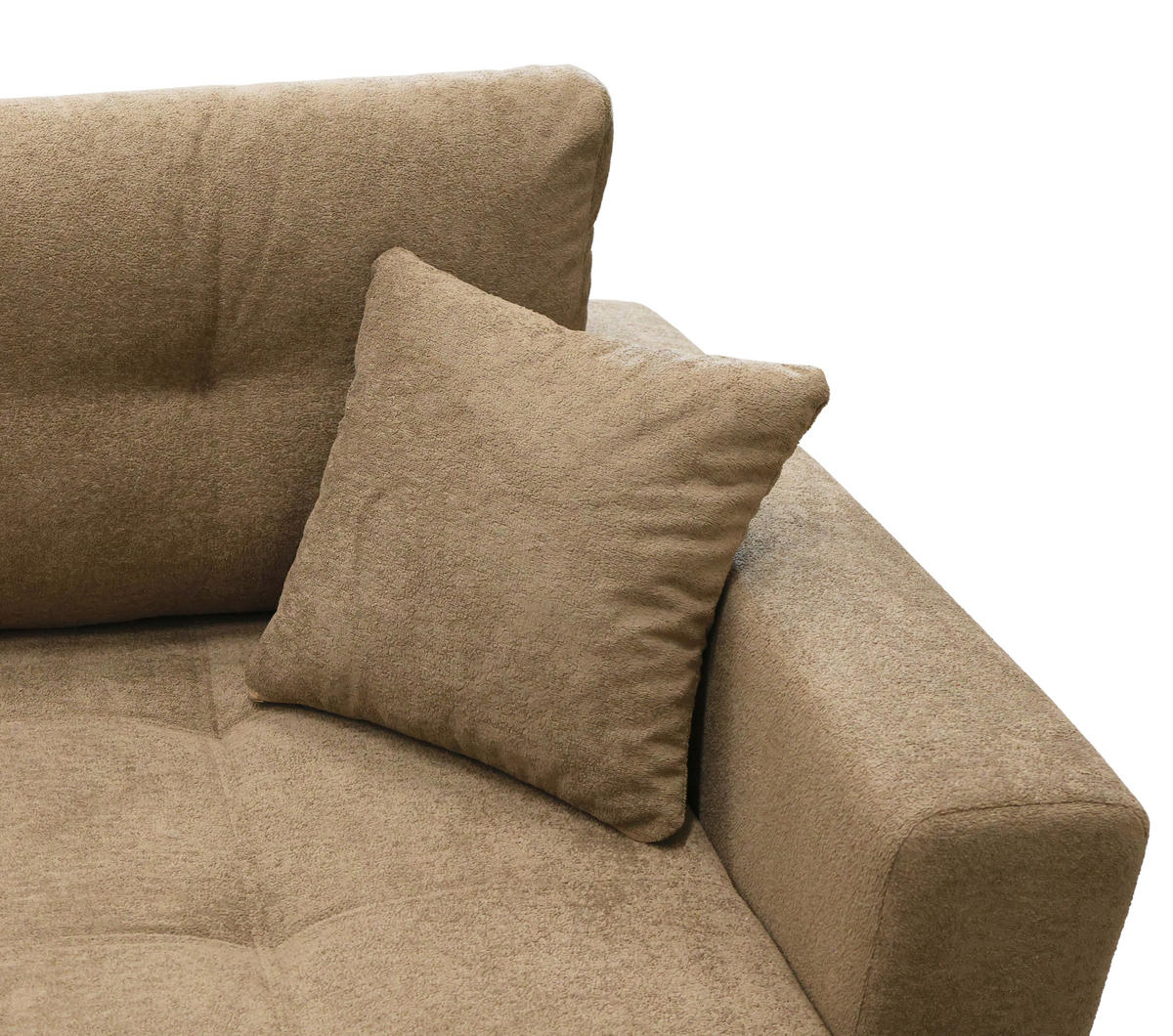 ECKSOFA LAGUNA Braun Frottee  - Schwarz/Braun, Design, Kunststoff/Textil (260/143cm) - MID.YOU