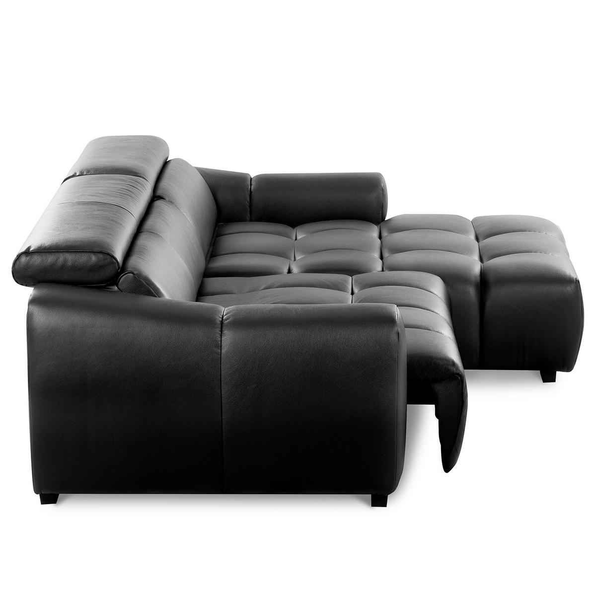 ECKSOFA  Echtleder Anthrazit  - Anthrazit/Schwarz, Design, Leder/Kunststoff (274/177cm) - Livetastic