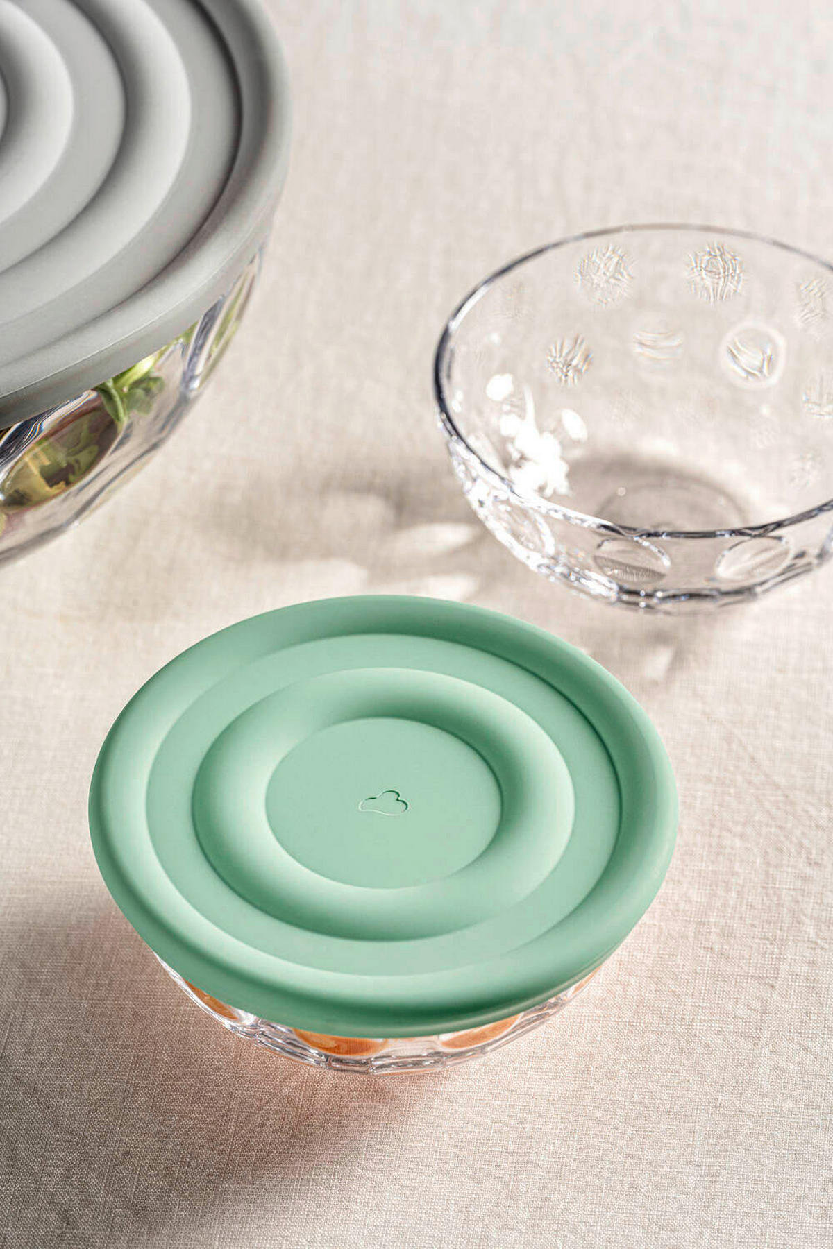 SILIKONDECKEL  - Salbeigrün, Design, Kunststoff (14,00/1,00/14,00cm) - Leonardo