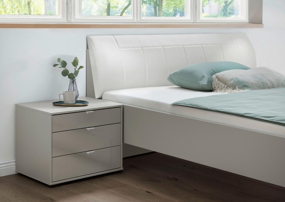 BETT 140/200 cm  in Grau, Weiß  - Chromfarben/Weiß, KONVENTIONELL, Textil/Metall (140/200cm) - Dieter Knoll