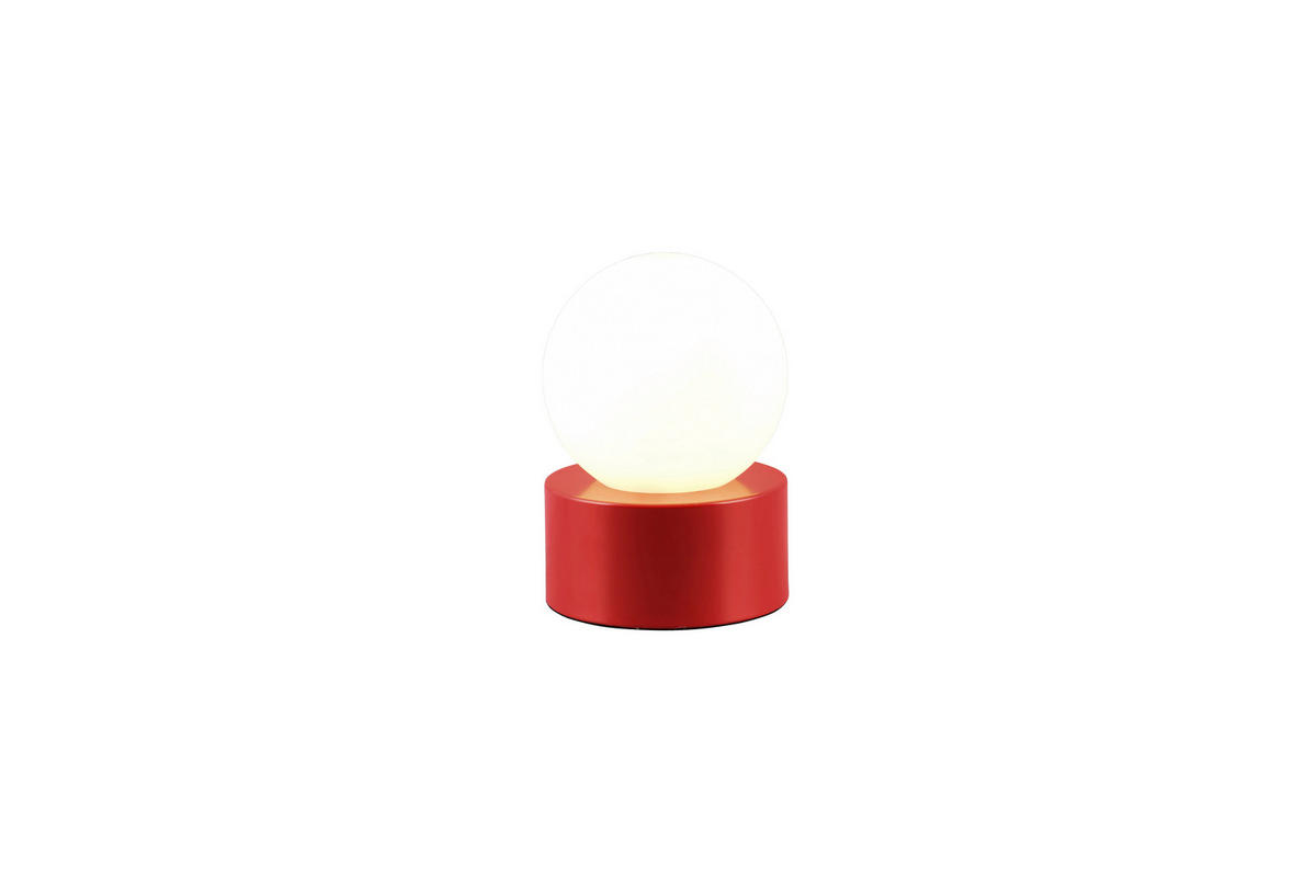 STONA LAMPA - bela/crvena, Osnovno, staklo/metal (12/17cm)