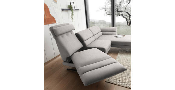 ECKSOFA Sandfarben Flachgewebe  - Sandfarben/Schwarz, Design, Textil/Metall (279-327/176-217cm) - Dieter Knoll