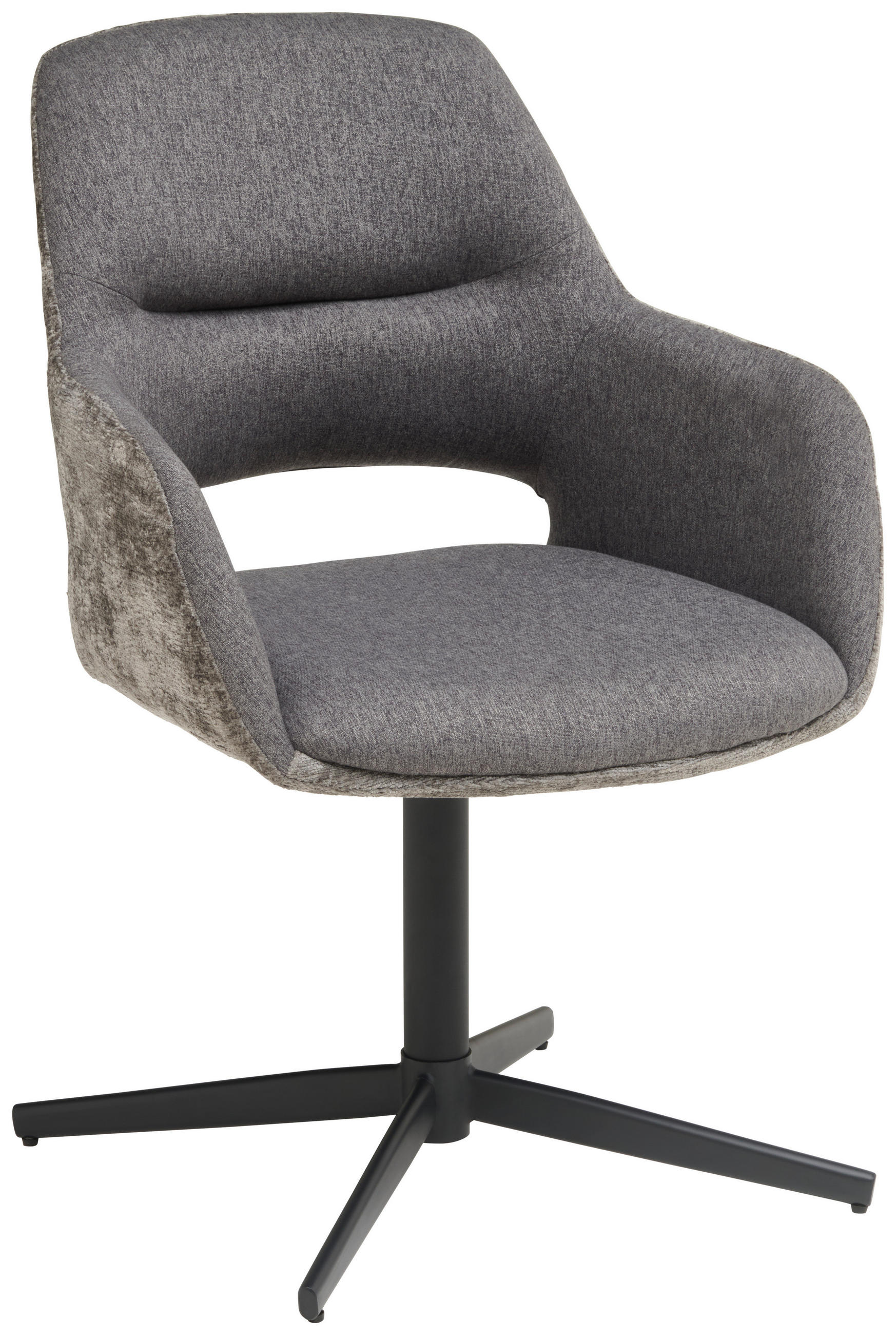 Scaun Cu Brațe din metal, textil, gri, negru