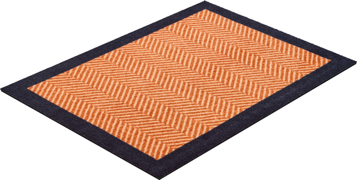 FUßMATTE 60/85 cm Herringbone  - Beige/Schwarz, KONVENTIONELL, Kunststoff/Textil (60/85cm) - Grund
