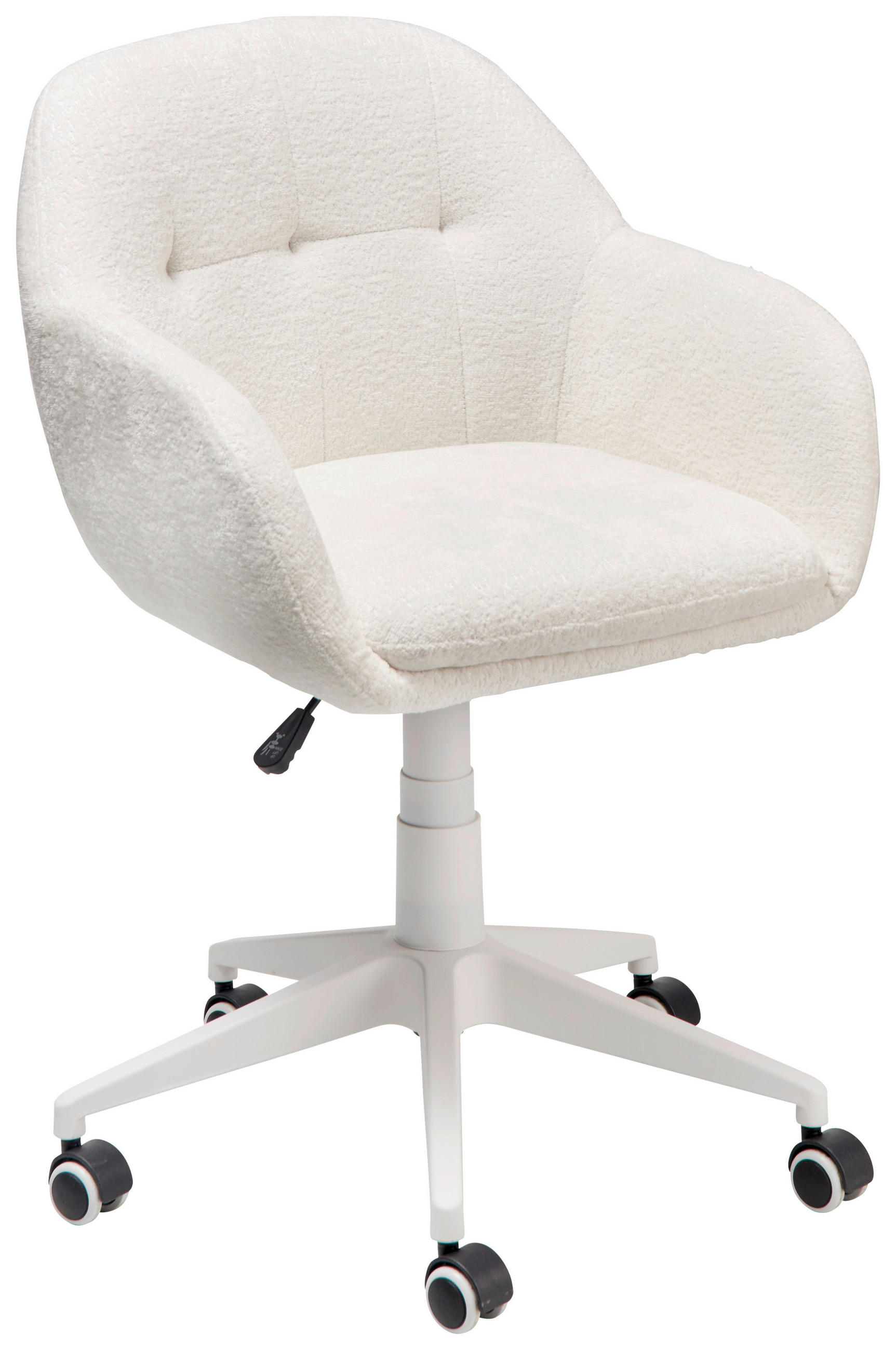 DREHSTUHL  in Bouclé Weiß  - Weiß, LIFESTYLE, Kunststoff/Textil (57/82-92/60cm) - MID.YOU