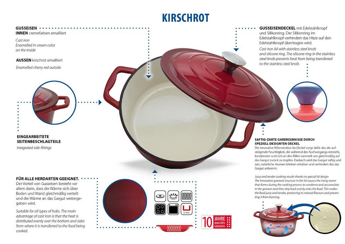 GUSSTOPF 5 L  - KONVENTIONELL, Metall (33cm) - ELO