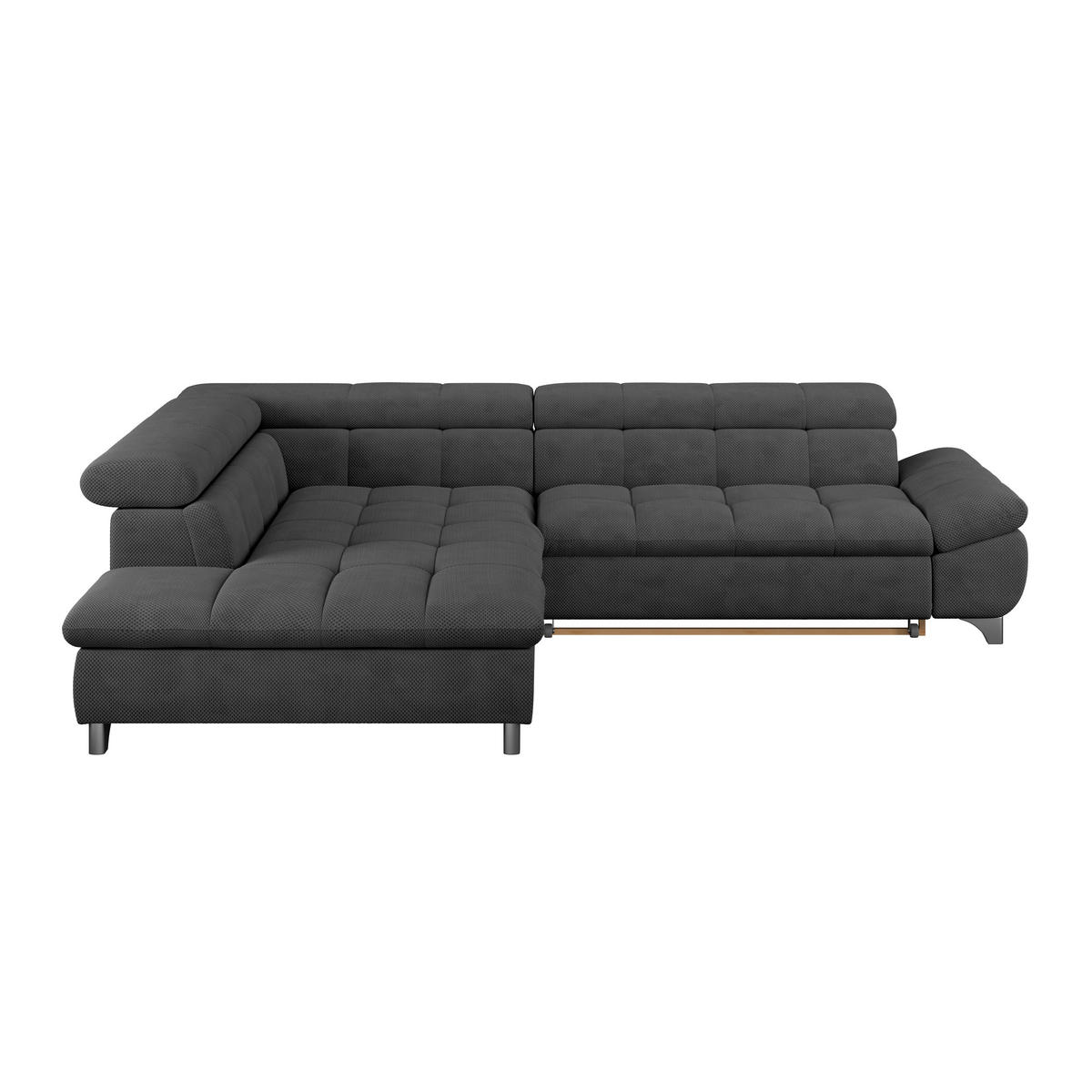 ECKSOFA Anthrazit Chenille  - Chromfarben/Anthrazit, KONVENTIONELL, Textil/Metall (234/312cm) - Livetastic