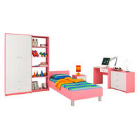 OMLADINSKA SOBA  ružičasta, bela  - ružičasta/bela, Konvencionalno, pločasti materijal (445/190/205cm) - Xora