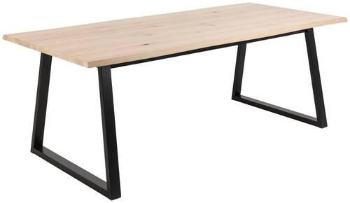 ESSTISCH Eiche furniert rechteckig Eichefarben  - Eichefarben/Schwarz, Design, Holz (220/100/75cm) - MID.YOU