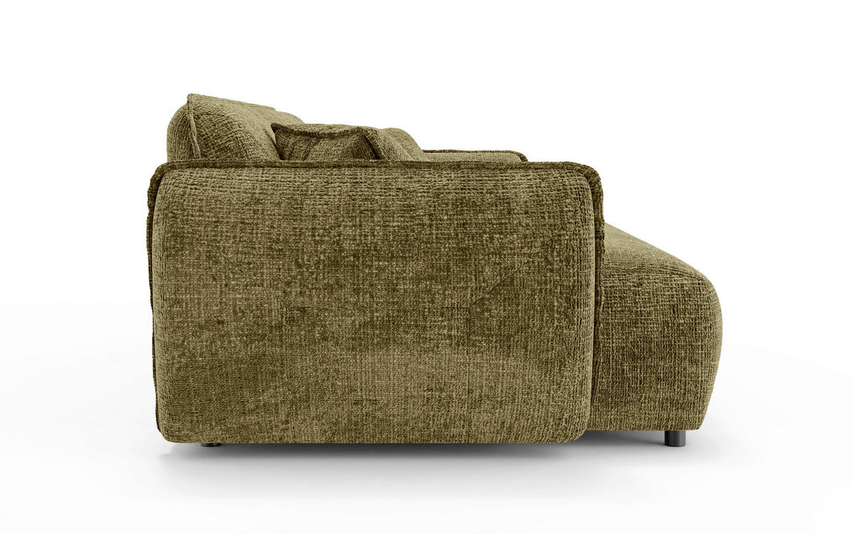 VIERSITZER-SOFA Nelia Chenille Grün  - Schwarz/Braun, Design, Kunststoff/Textil (250/81/114cm) - P & B