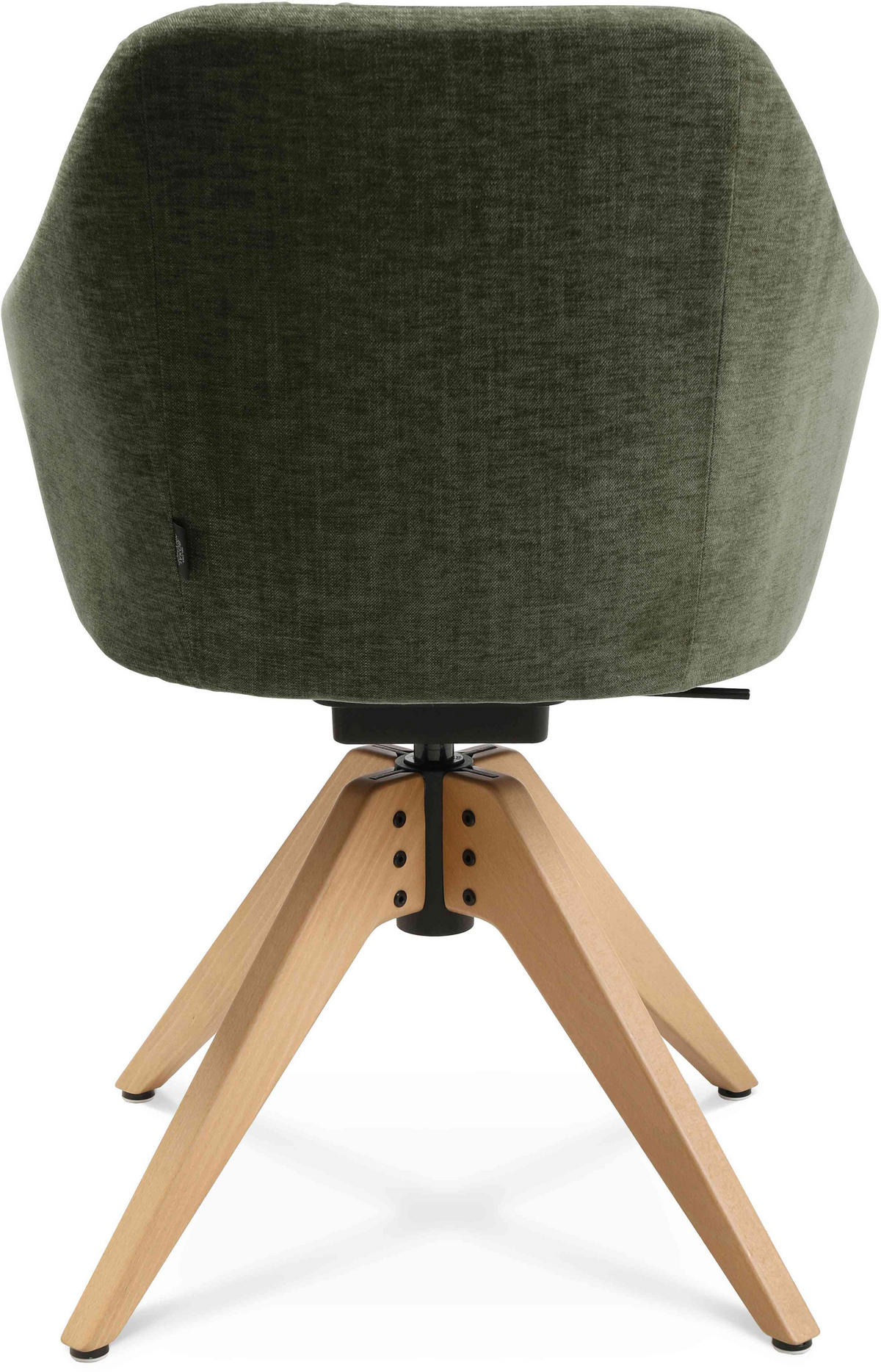 ARMLEHNSTUHL  in Velours  - Eichefarben/Grün, Design, Holz/Textil (58/82,5-85,2/60cm) - Johann Jakob