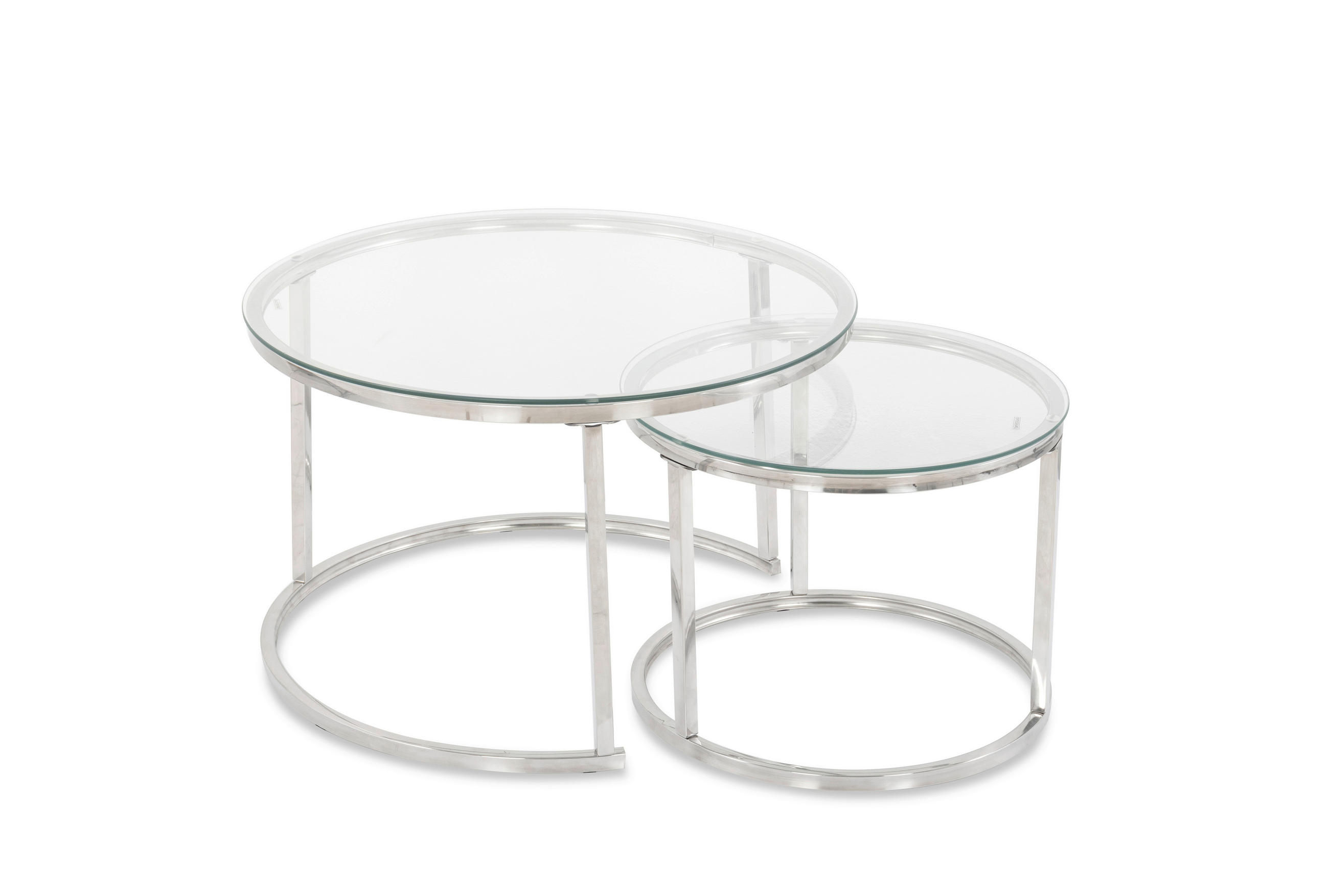 SET KLUB STOLIĆA višebojno, srebrne boje, bijela, prozirno  metal, staklo  - bijela/srebrne boje, Design, staklo/metal (50-70/50-70/38-45cm) - MID.YOU