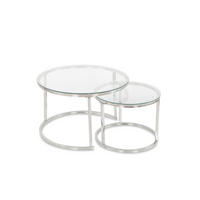 SET KLUB STOLIĆA višebojno, srebrne boje, bijela, prozirno  metal, staklo  - bijela/srebrne boje, Design, staklo/metal (50-70/50-70/38-45cm) - MID.YOU
