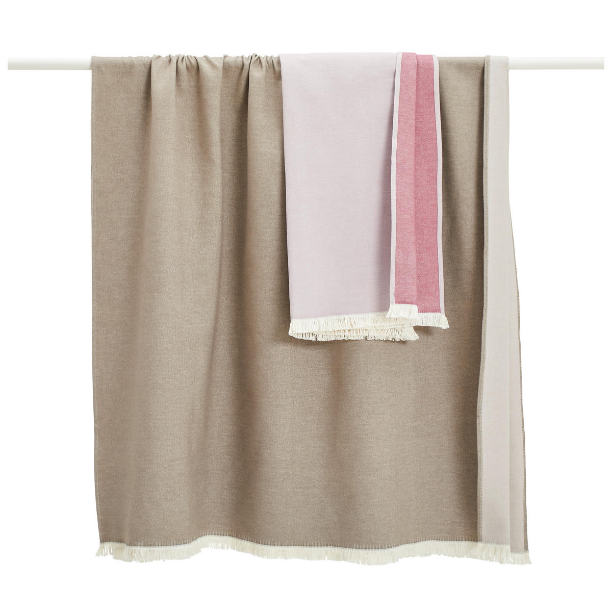 PĂTURĂ REVERSIBILĂ 140/210 cm  - gri închis/gri, Natur, textil (140/210cm) - Novel