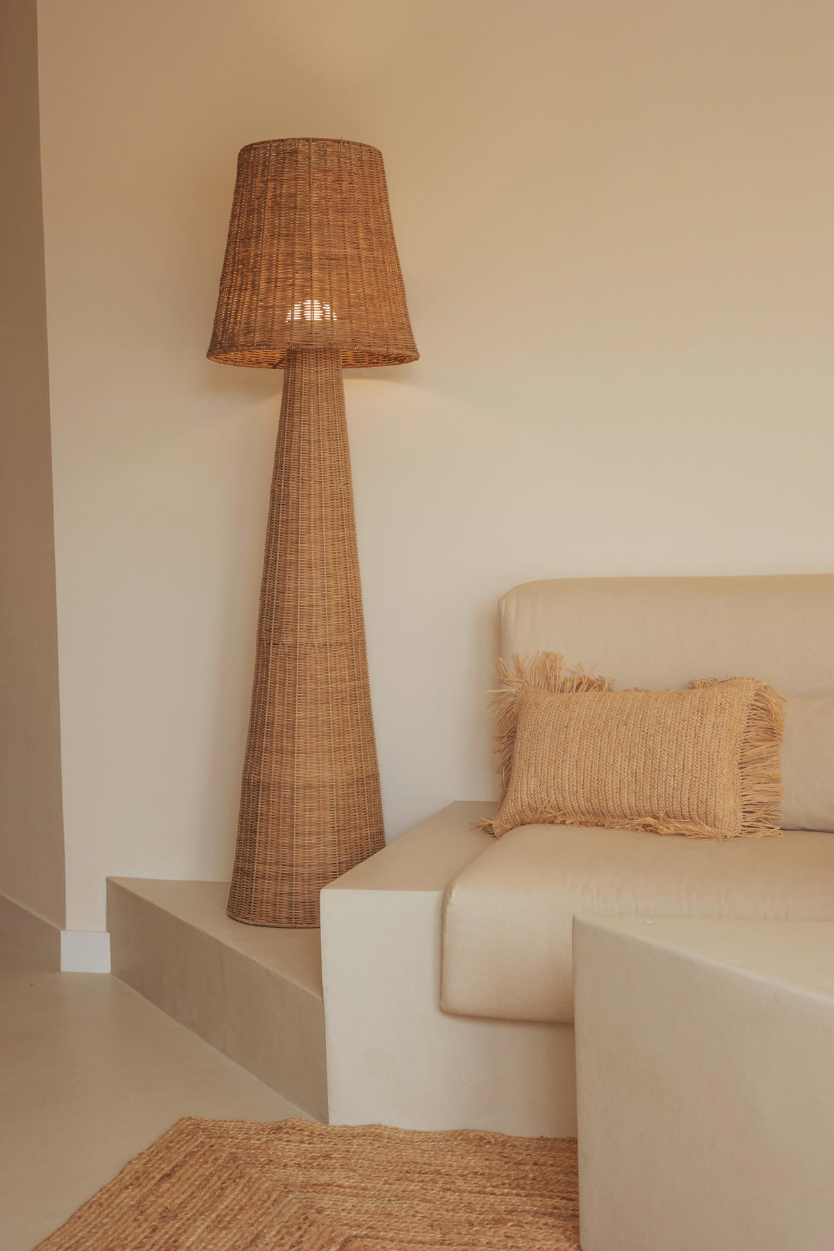 AKKU-STEHLEUCHTE 45/165 cm    - Hellbraun, MODERN, Holz (45/165cm) - New Garden