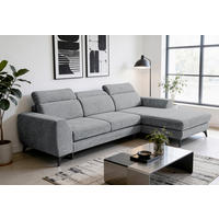 ECKSOFA MUENSTER in Chenille Anthrazit  - Anthrazit/Schwarz, Basics, Textil/Metall (264/191cm) - Livetastic