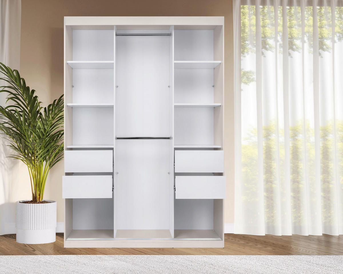 ORMAR S KLIZNIM VRATIMA kašmir   - bijela/kašmir, Moderno, drvni materijal/metal (150/215/59,5cm) - P & B