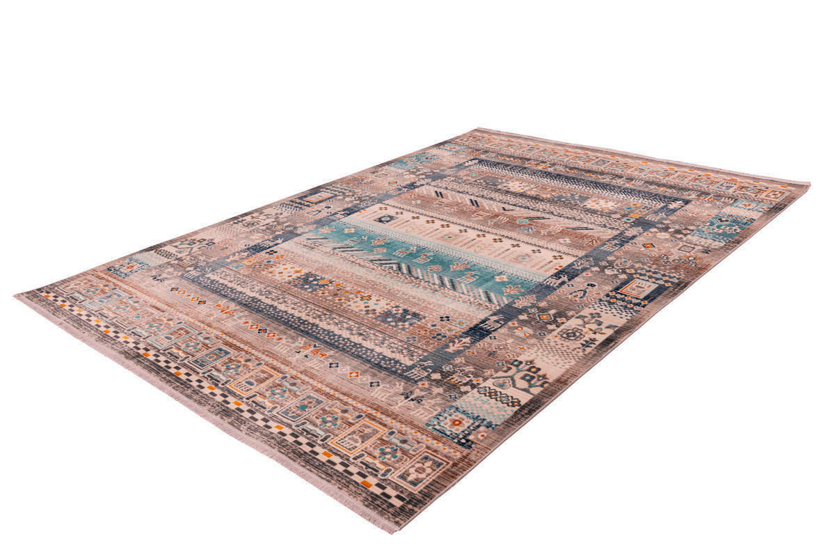 VINTAGE KOBEREC, 120/170 cm, modrá, hnedá - hnedá/modrá, Design, textil (120/170cm)