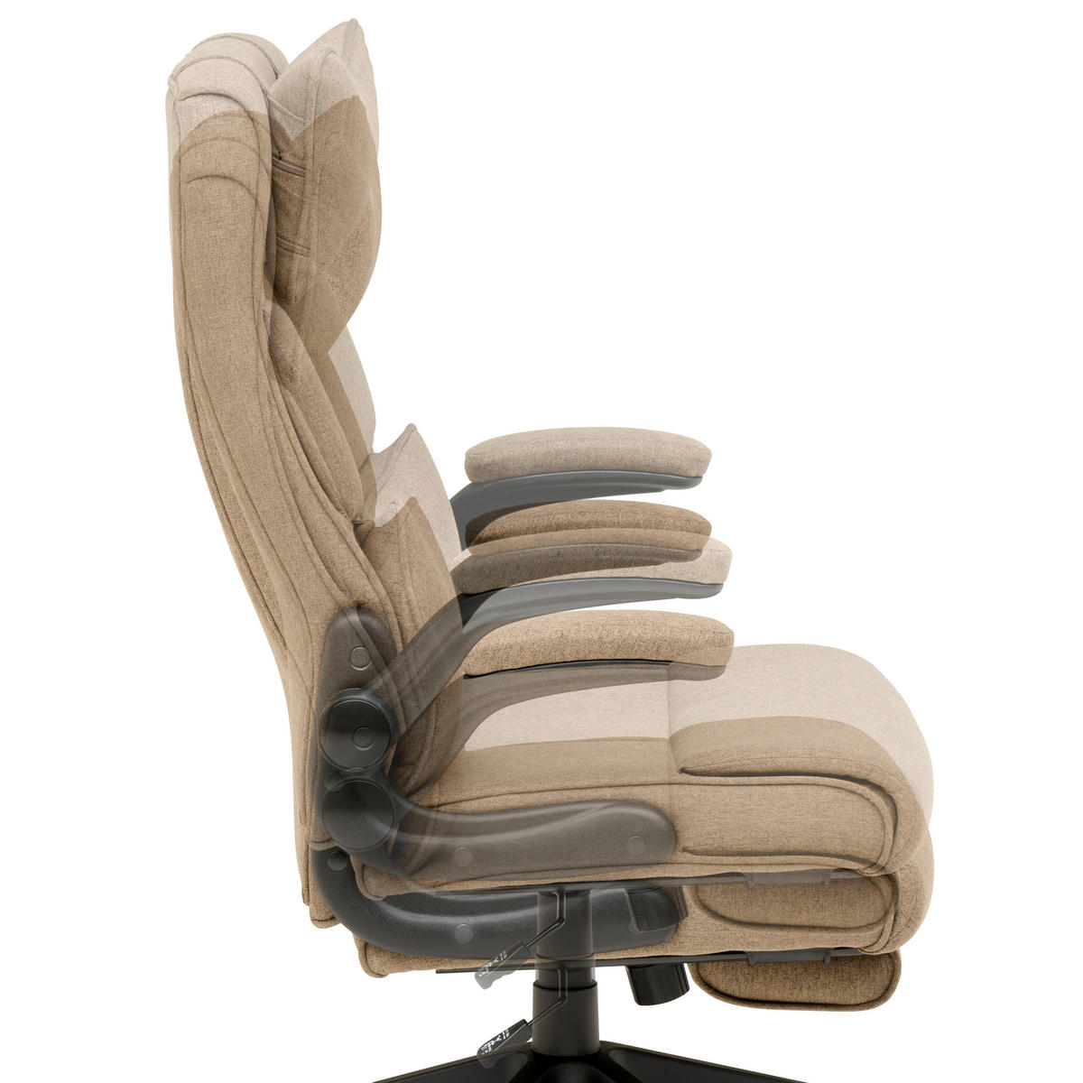 CHEFSESSEL  in Webstoff Braun  - Schwarz/Braun, MODERN, Kunststoff/Textil (62/112-122/65cm) - MID.YOU