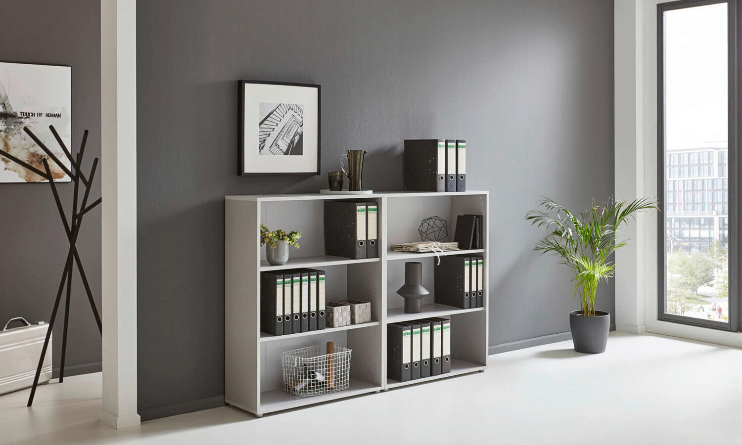 AKTENREGAL 168,8/113,6/33 cm  - Silberfarben/Grau, MODERN, Holzwerkstoff (168,8/113,6/33cm) - MID.YOU