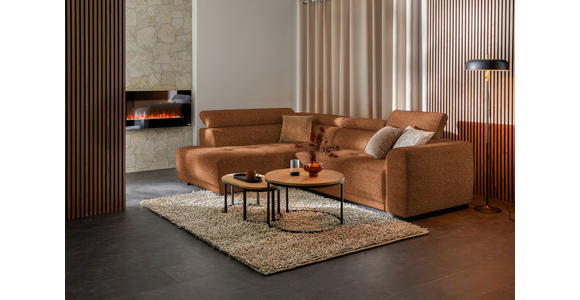 ECKSOFA in Struktur Rostfarben 205/284 cm - Rostfarben/Schwarz, Design, Kunststoff/Textil (205/284cm) - Xora
