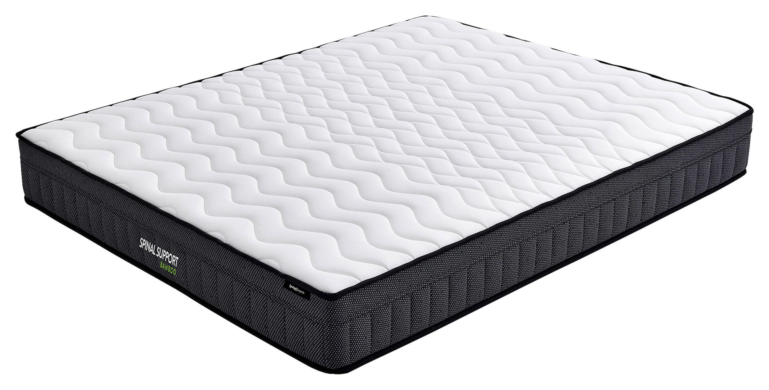 TASCHENFEDERKERNMATRATZE Spinal Support X-SAS Bamboo, 90/190 cm, Höhe ca.: 25 cm, H2 = mittel,  - Dunkelgrau/Weiß, Basics, Textil (90/190cm) - Yatas