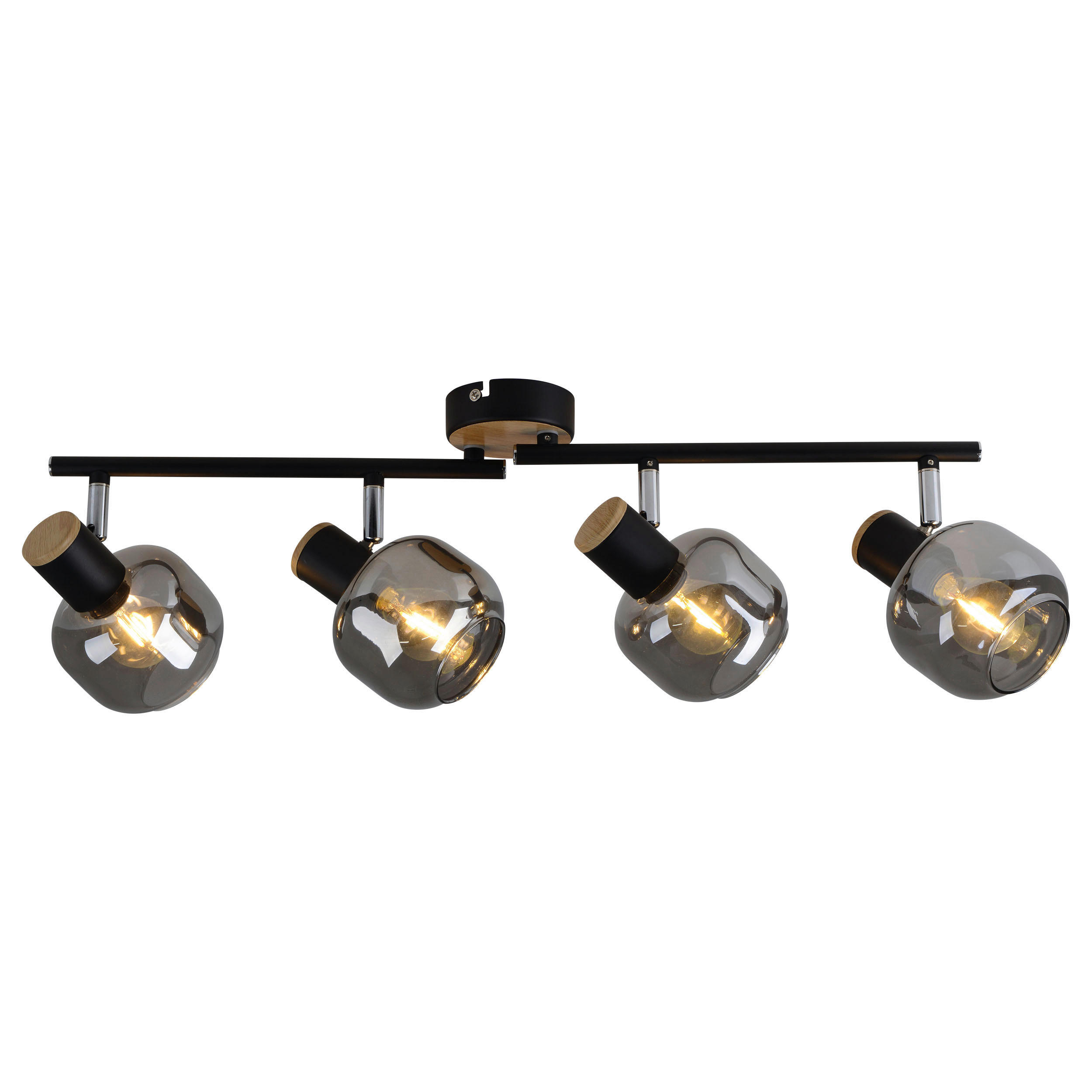 STRAHLER Fumoso 58/16 cm - Schwarz, Design, Glas/Metall (58/16cm) - Näve