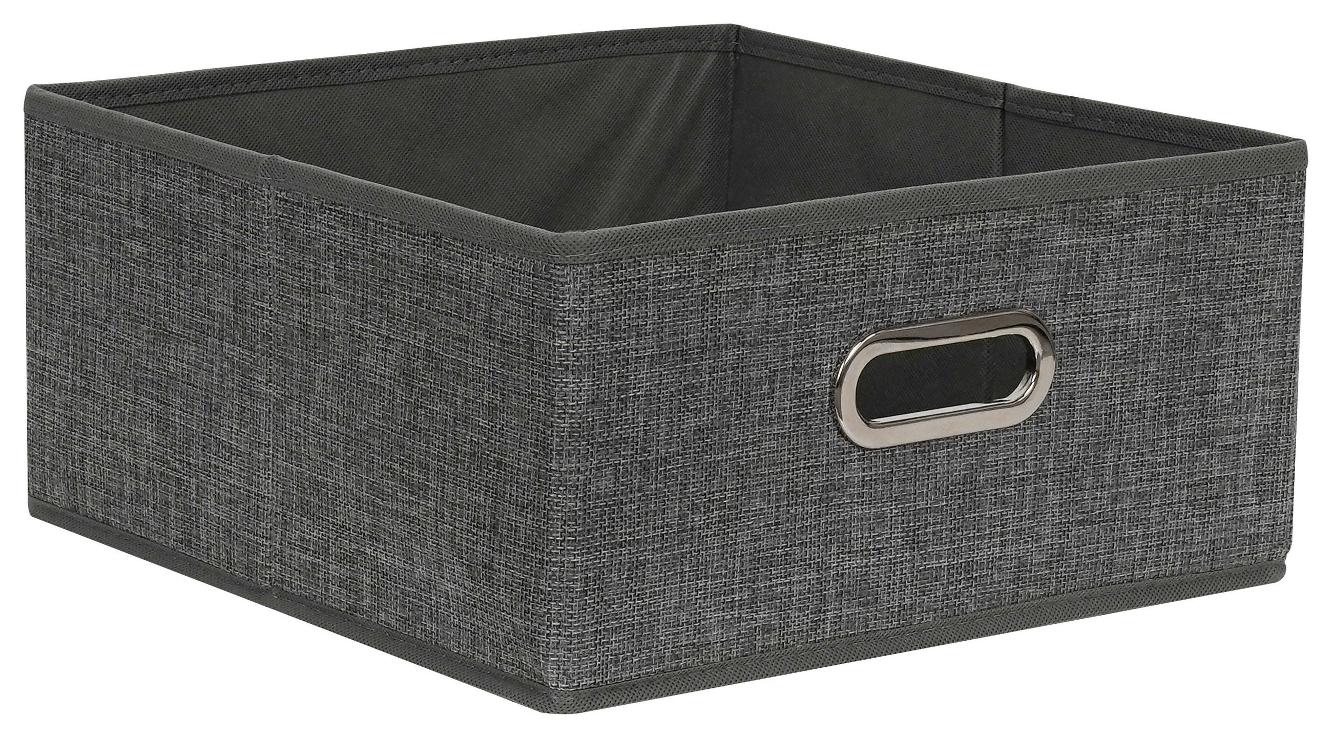 KOŠÍK DO REGÁLU, sivá - sivá, Basics, kartón/kov (31/31/15cm) - Homeware